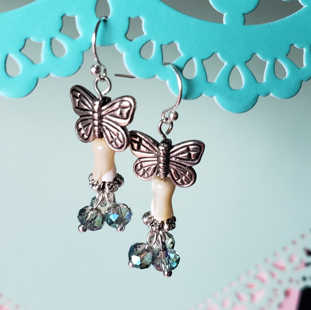 Blue Butterfly Handcrafted Earrings